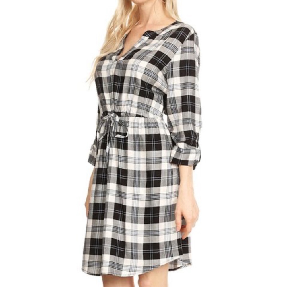 Luxology Plaid Tunic Dress -8